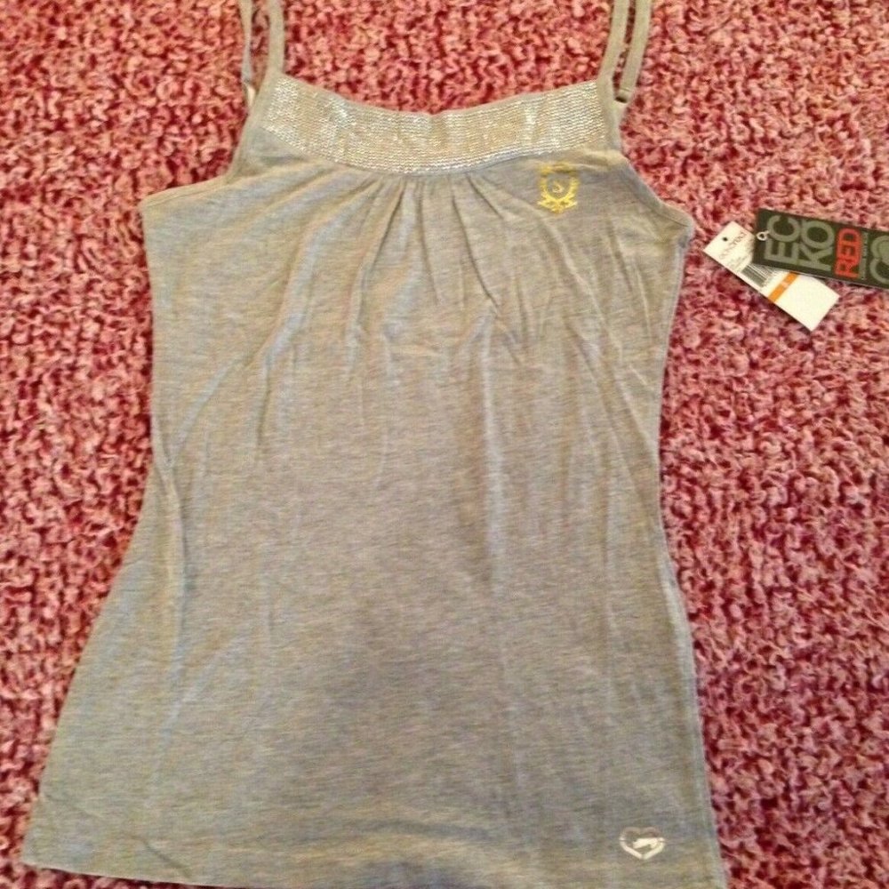 Vintage Brand New With Tags ECKO RED Gray Tank Adjustable Straps Size Small